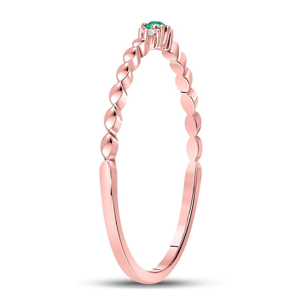 0.012Ctw-Dia Cn 0.014Ct-Emerald Stackable Band (0.68 grams)