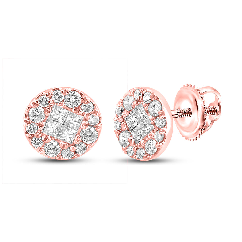 1/4Ct-Dia Ana Round Soliel Earring (0.55 grams)