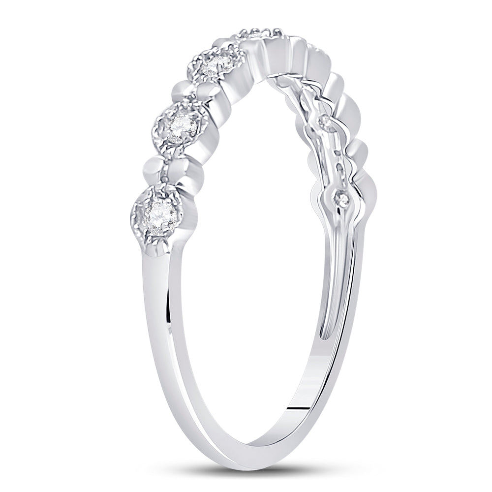10Kt White Gold 1/10Ct Diamond Stackable Band (1.35 grams)