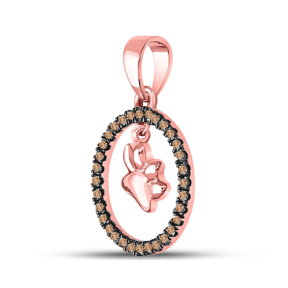 1/5Ct-Diamond Natural Brown Gift Round Pendant (1.14 grams)