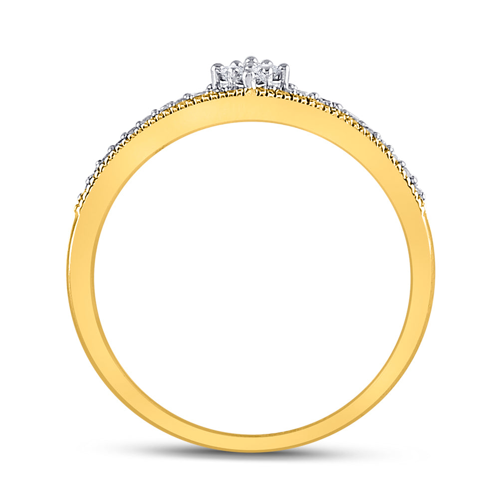 10Kt Yellow Gold 1/6Ct-Dia Crown Fashion Ring (2.13 grams)