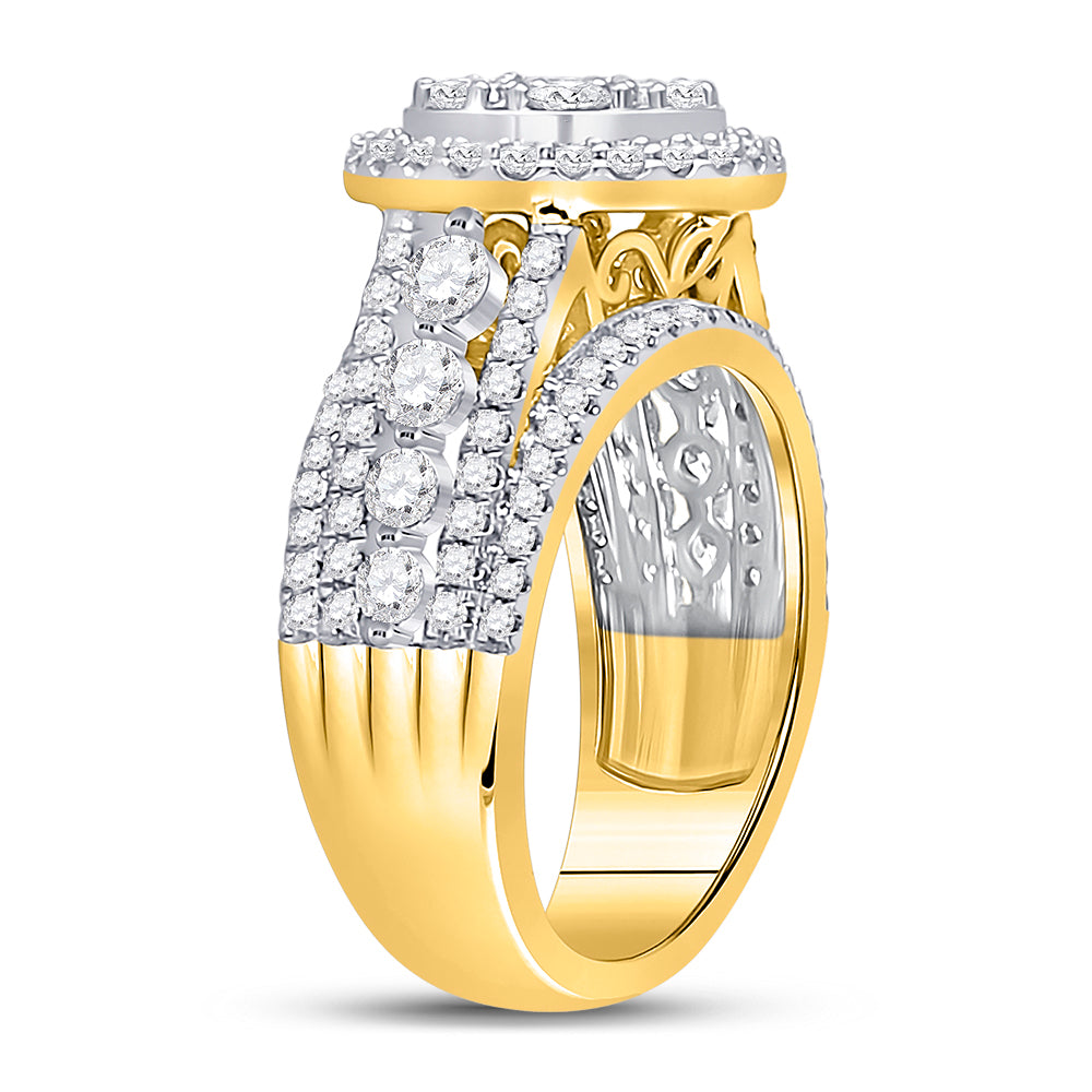 14Kt Yellow Gold 2Ct-Dia Ana M Bridal Ring (8.09 grams)