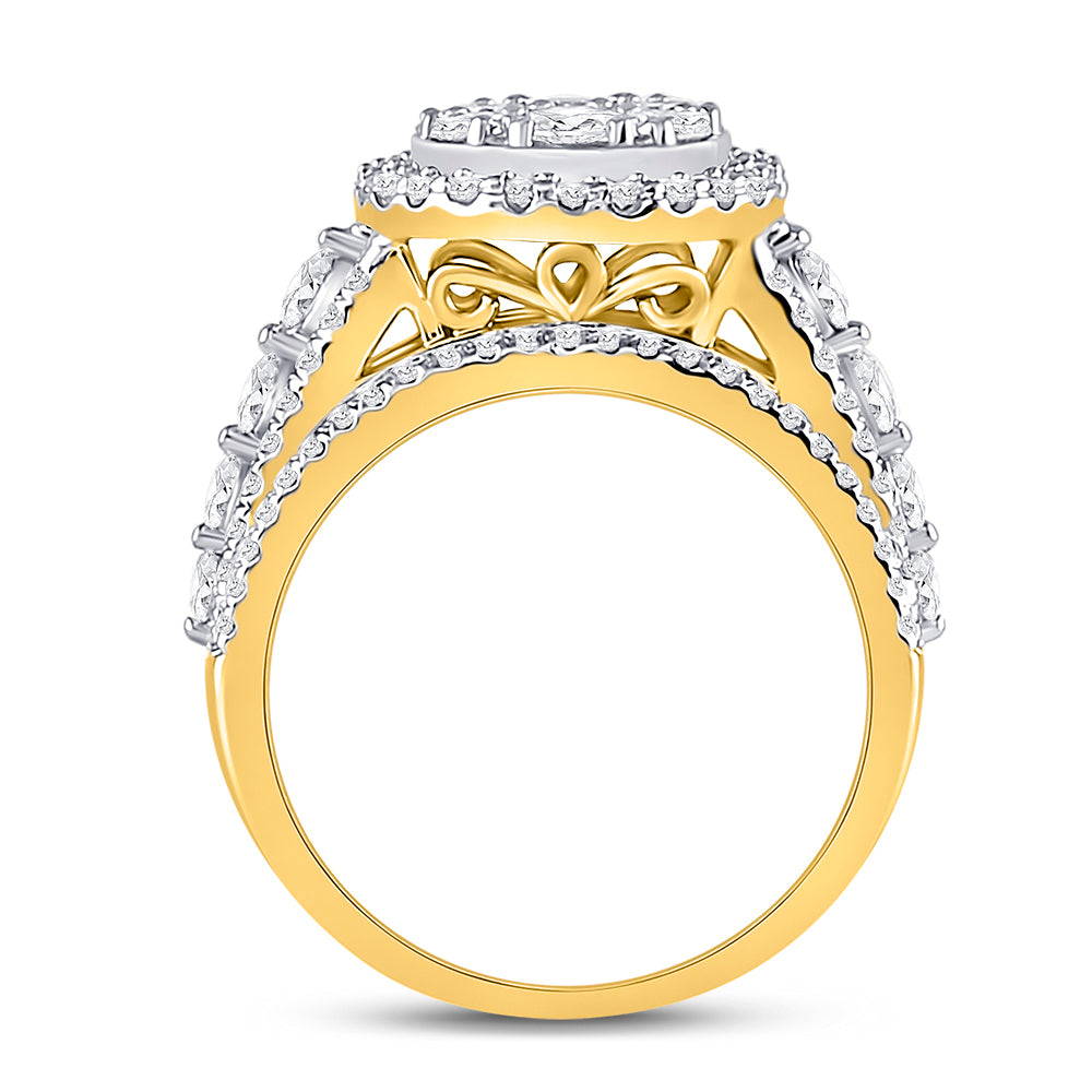 14Kt Yellow Gold 2Ct-Dia Ana M Bridal Ring (8.09 grams)