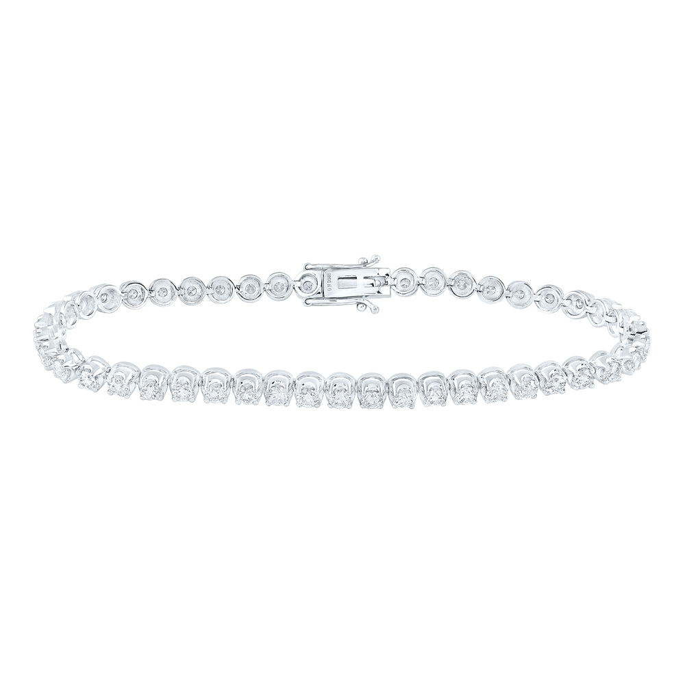 14Kt White Gold 4 Ctw-Diamond Tennis Bracelet (7 Inch) (10.95 grams)