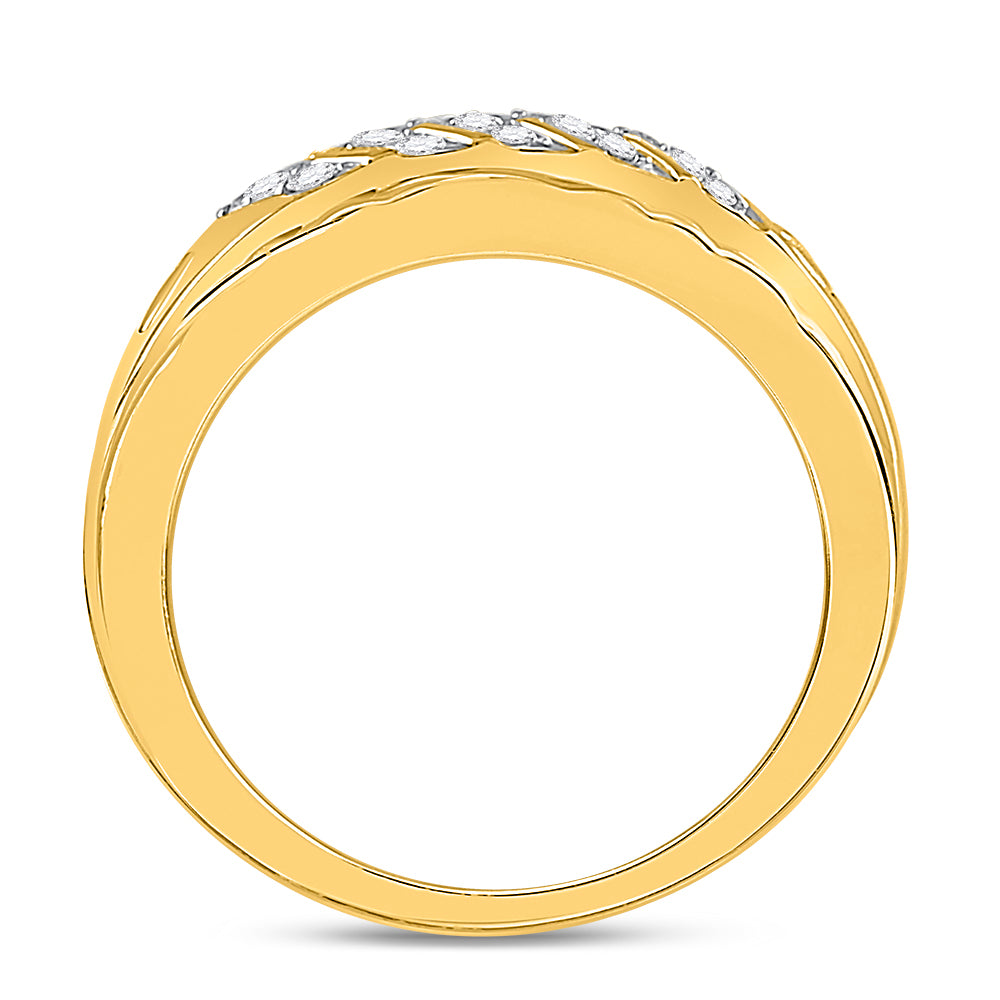 10Kt Yellow Gold 1/5Ctw Diamond Fashion Mens Band (3.8 grams)