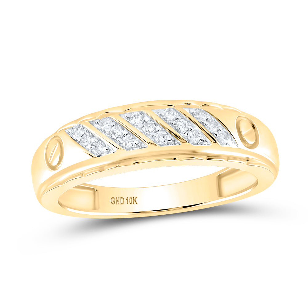 10Kt Yellow Gold 1/5Ctw Diamond Fashion Mens Band (3.8 grams)