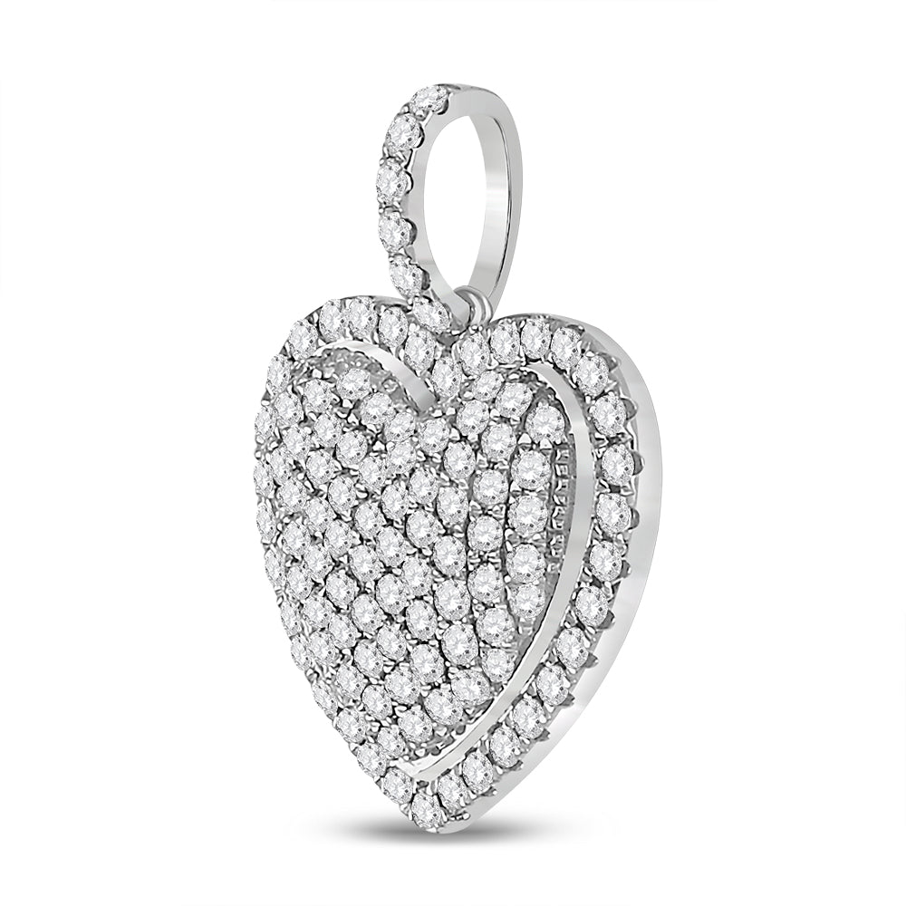 1 1/4 Ctw-Dia Nk Heart Pendant (2.34 grams)