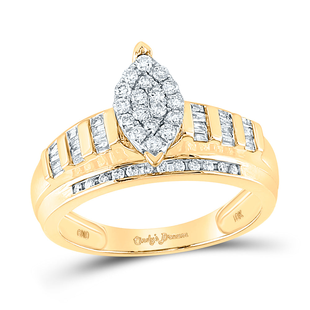 10Kt Yellow Gold 1/2Ctw-Diamond Cindyring-S6 (3.78 grams)