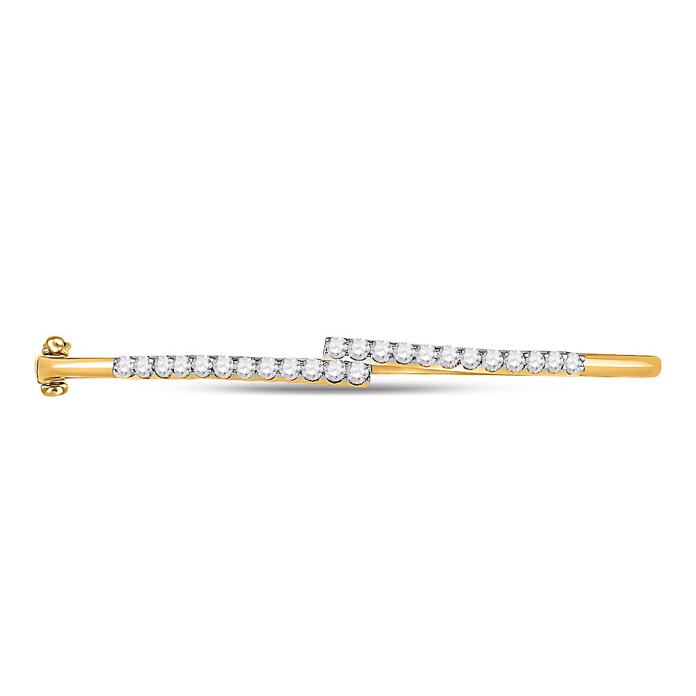 14Kt Yellow Gold 1 Ctw-Diamond Ana M Fashion Bangle(50X60 Mm) (8.91 grams)