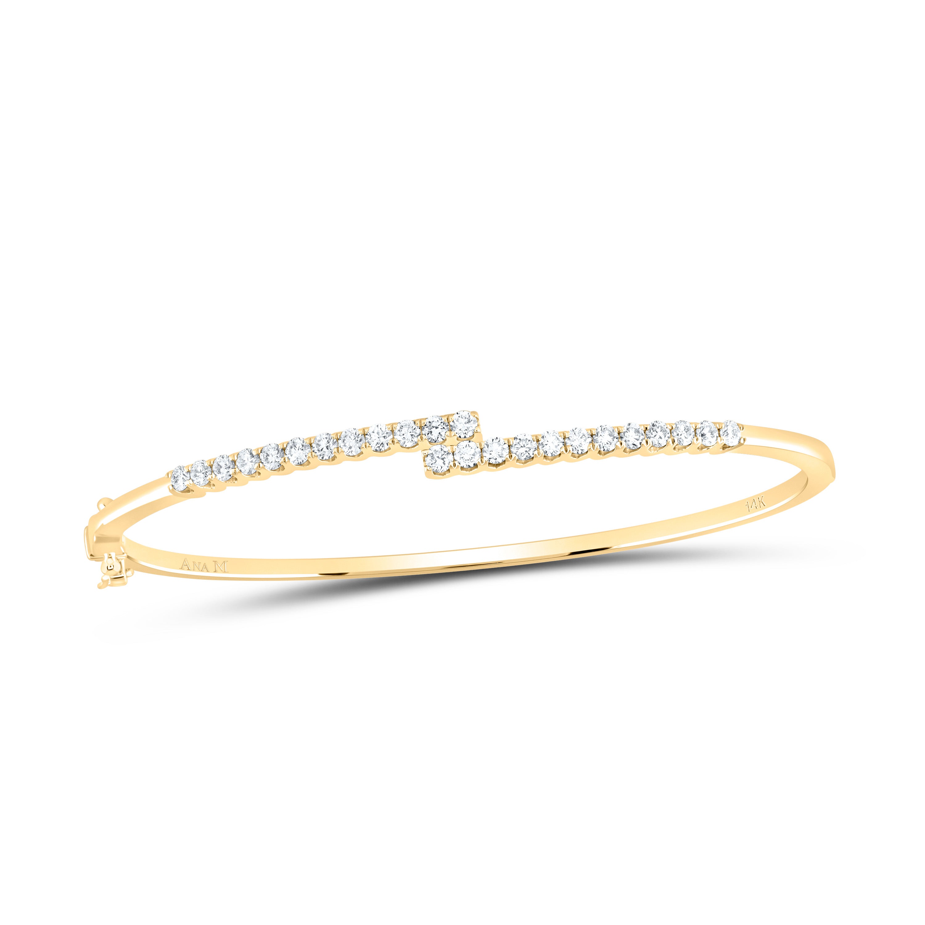 14Kt Yellow Gold 1 Ctw-Diamond Ana M Fashion Bangle(50X60 Mm) (8.91 grams)