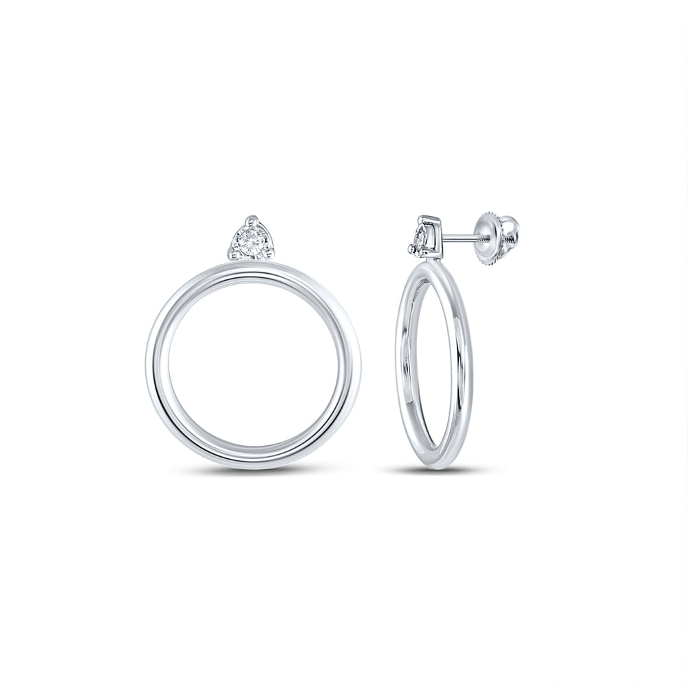 Sterling Silver 1/20Ct-Dia Cn Gift Circle Earring (2.61 grams)