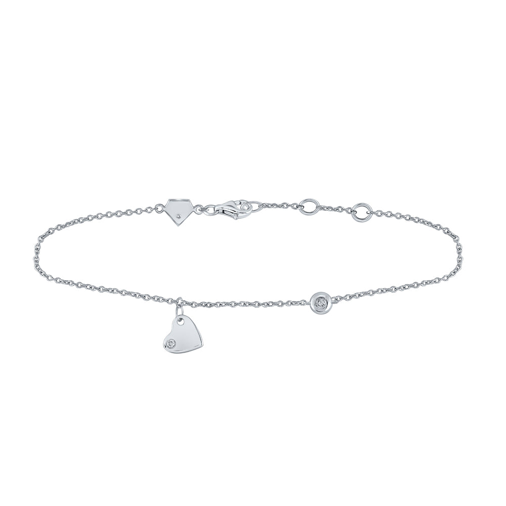 Sterling Silver 1/20Ct-Dia Cn Gift Bracelet (1.89 grams)