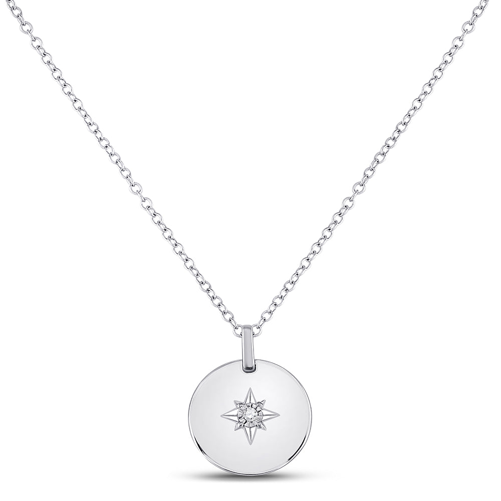 Sterling Silver 0.024Ct-Dia Cn Fashion Pendant (4.22 grams)