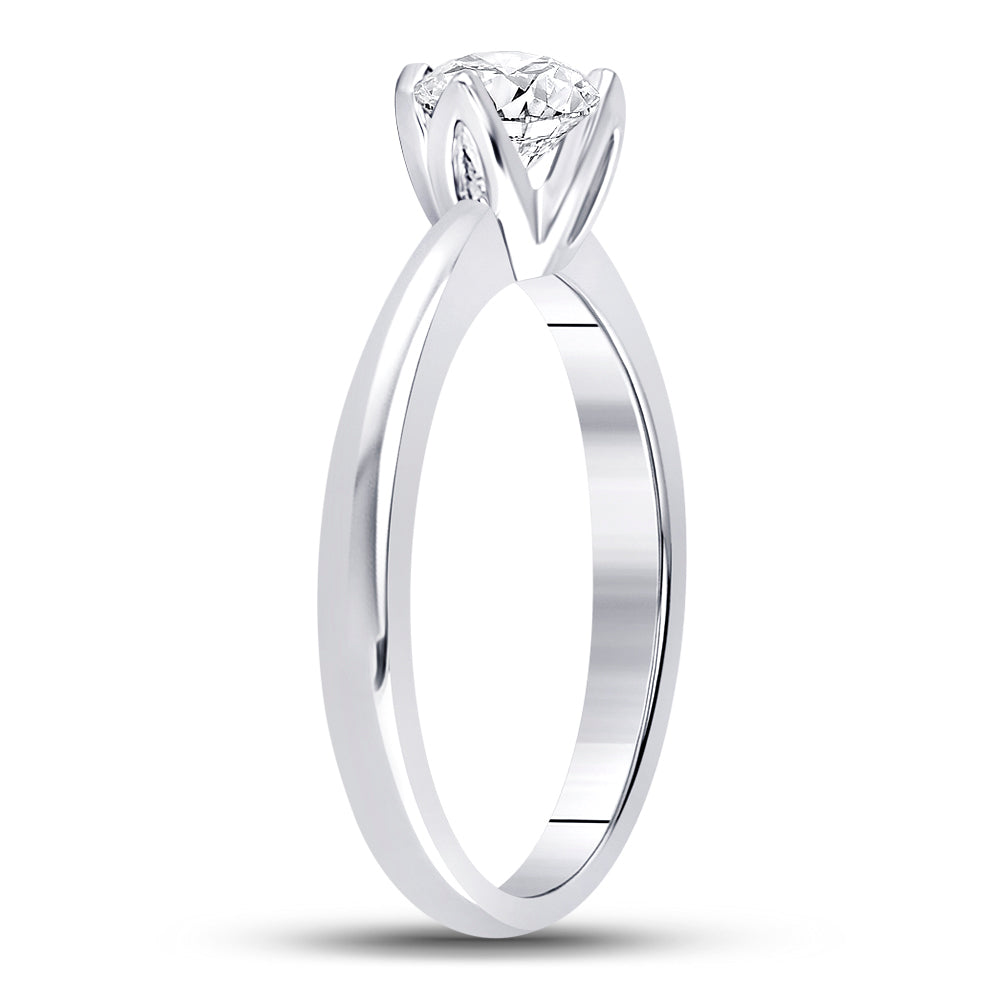 14Kt White Gold 1/2Ct-Dia Excellent Solitaire Ring (3 grams)