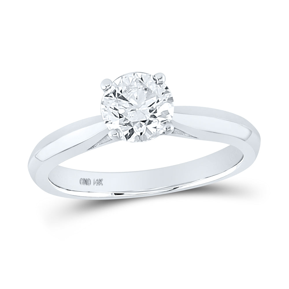 14Kt White Gold 1 Ct-Dia Premium Solitaire Ring (3.37 grams)