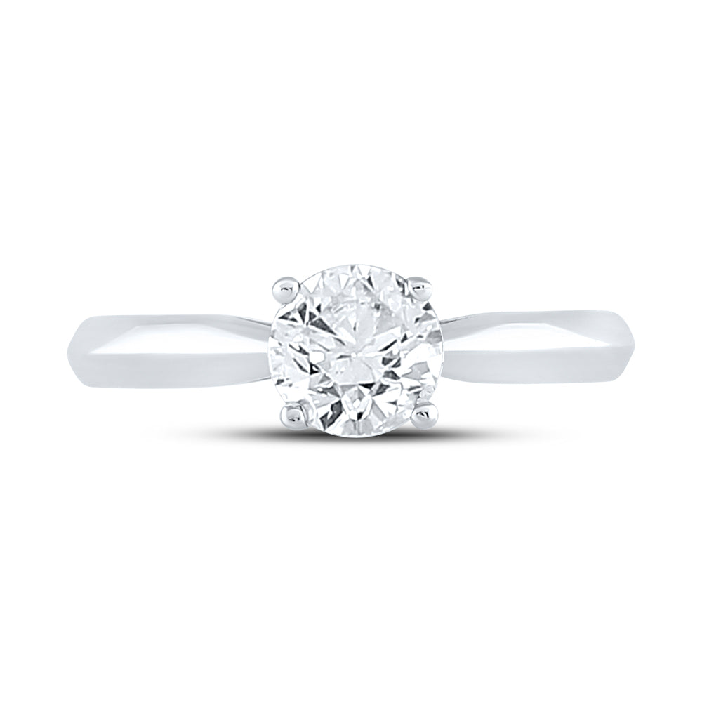 14Kt White Gold 1 Ct-Dia Platinum Solitaire Ring (3.5 grams)