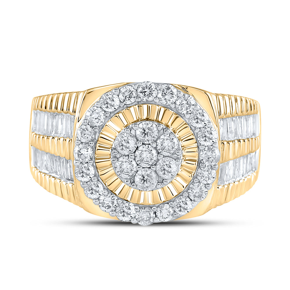 10Kt Yellow Gold 1 3/4Ctw-Diamond Mens Ring (8.16 grams)