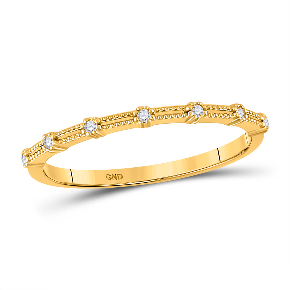 10Kt Yellow Gold 1/20Ctw Diamond Stackable Band