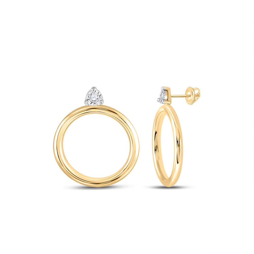 Yellow-Tone Sterling 1/20Ct-Dia Cn Gift Circle Earring (2.61 grams)