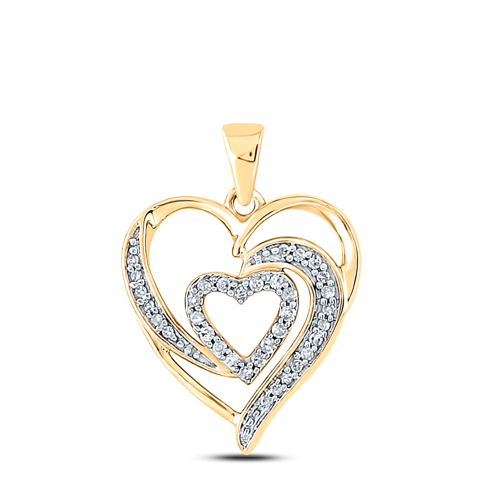 1/6Ctw-Diamond P1P2 Heart Pendant (1.6 grams)
