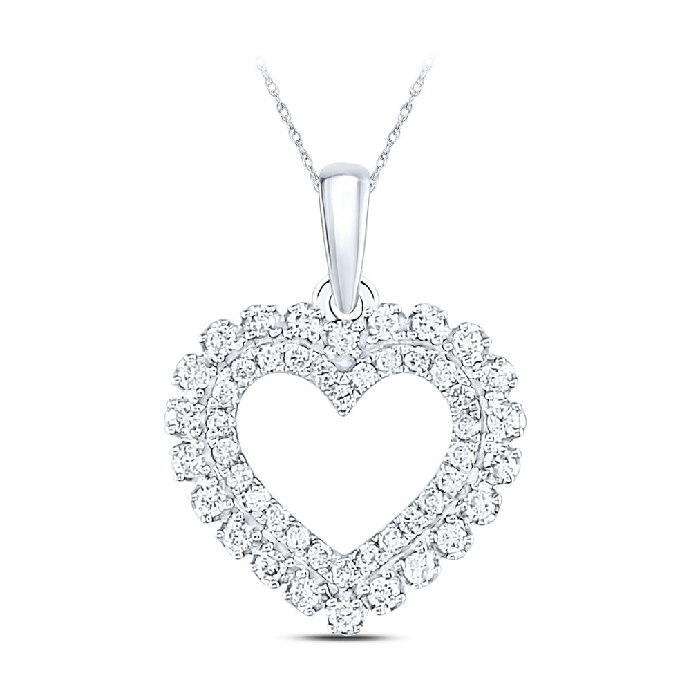 3/8Ctw-Dia Nk Heart Pendant (2.13 grams)