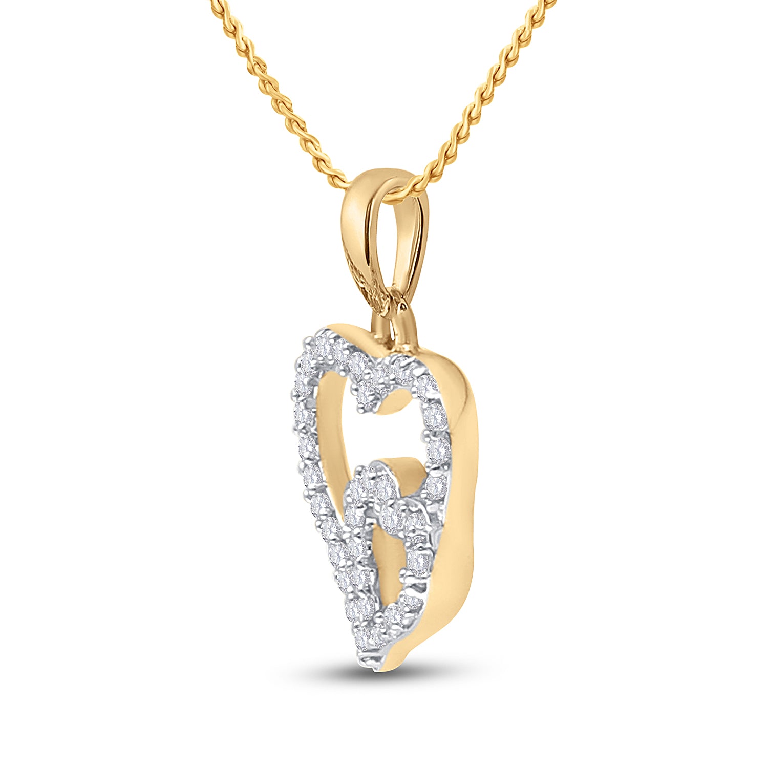 1/10Ctw-Nat Diamond P1P2 Heart Pendant (0.87 grams)