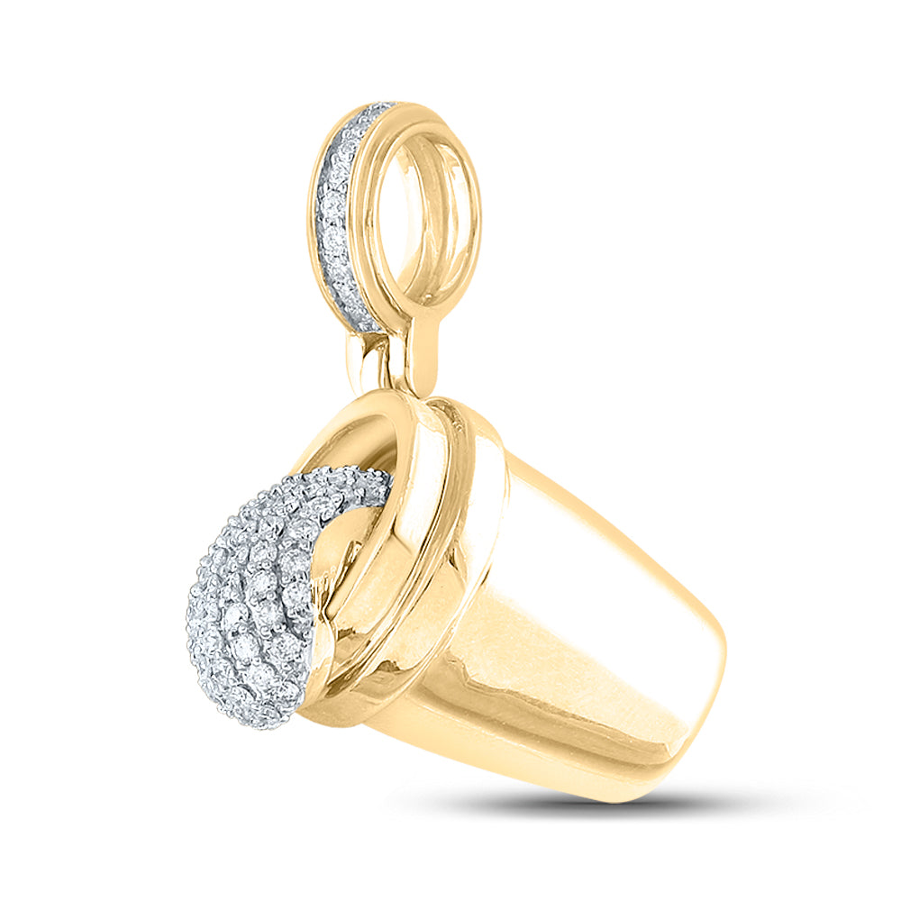 10Kt Yellow Gold 1Ctw-Dia Lean Drink Mens Charm (11.03 grams)
