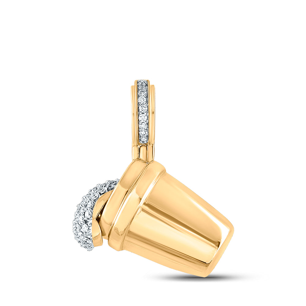 10Kt Yellow Gold 1Ctw-Dia Lean Drink Mens Charm (11.03 grams)