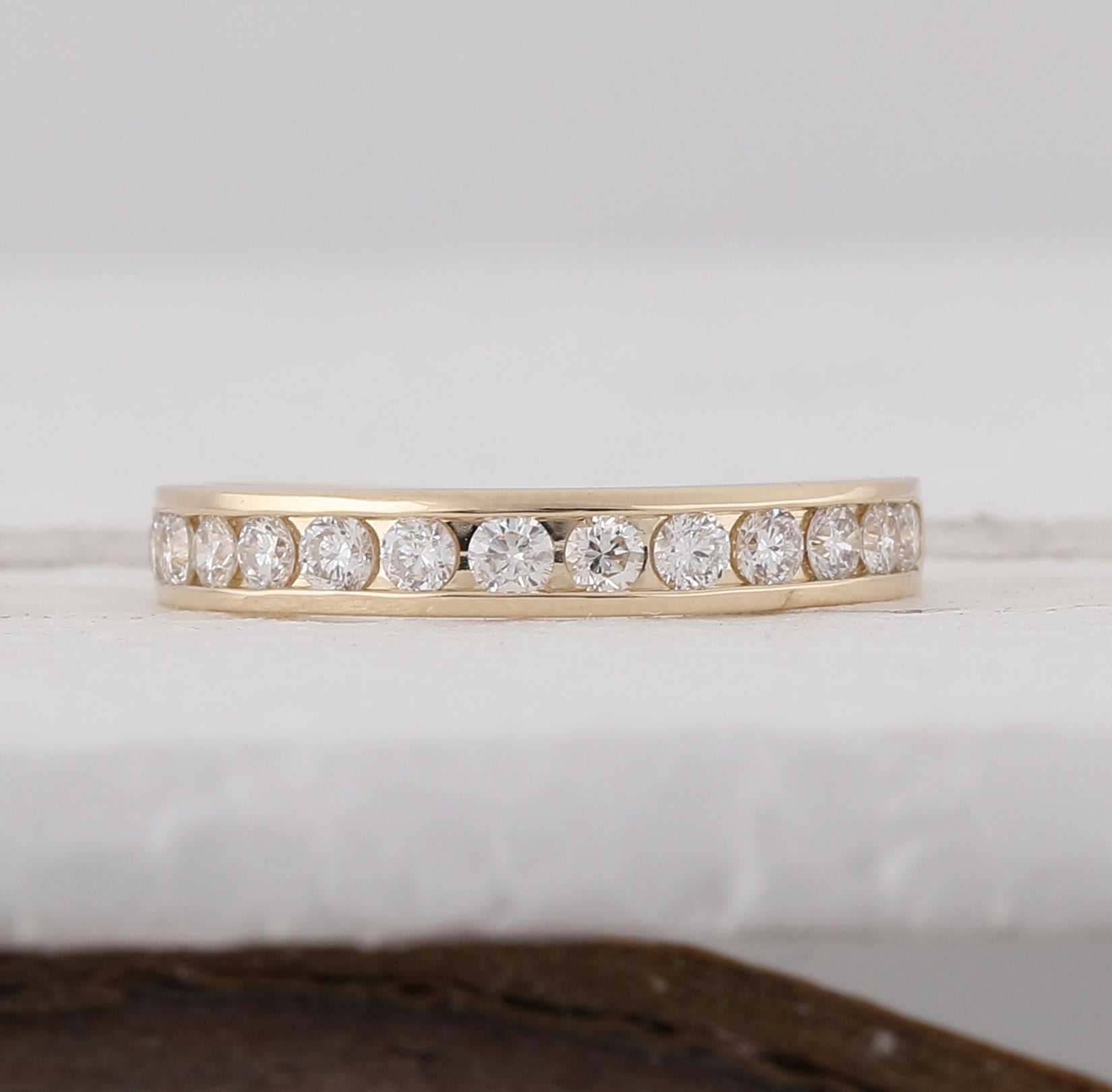 14Kt Yellow Gold 1/2Ctw Diamond Ana M Ladies Machine Set Band Ana M (3.04 grams)