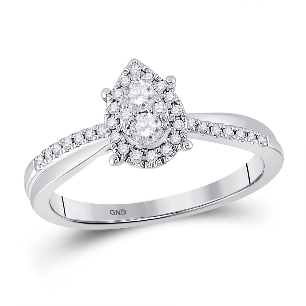 10Kt White Gold 1/4Ct-Dia Cn Fashion Ring (2.52 grams)