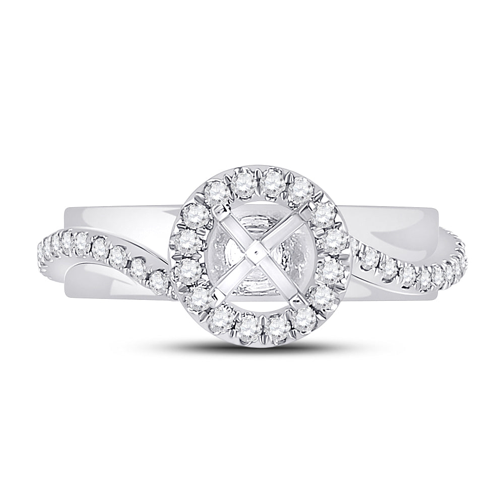 14Kt White Gold 3/8Ctw-Dia Ana M Sm 3/4Ct-Crd Bridal Ring (5.54 grams)