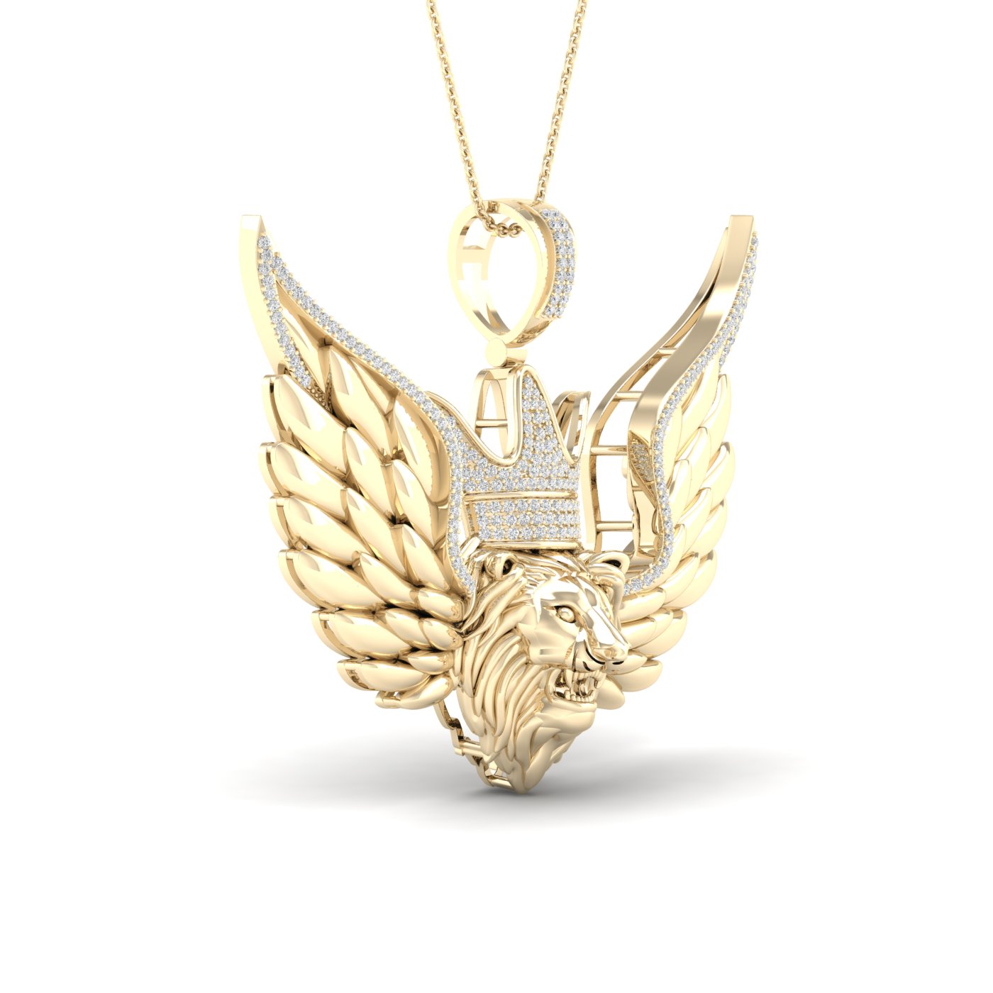 1/2Ctw-Dia P1P2 Lion Face Mens Charm (16.26 grams)