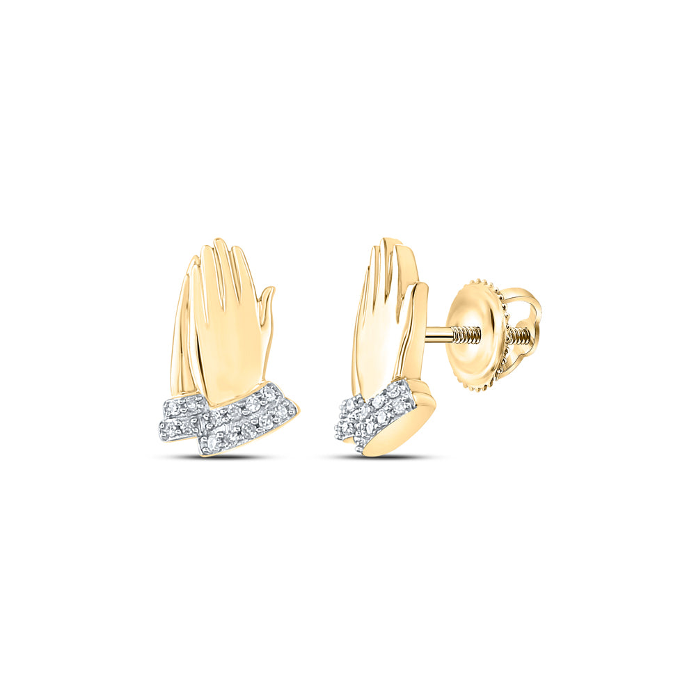 1/12Ctw-Dia P1P2 Gift Pryaing Hands Earring (0.39 grams)