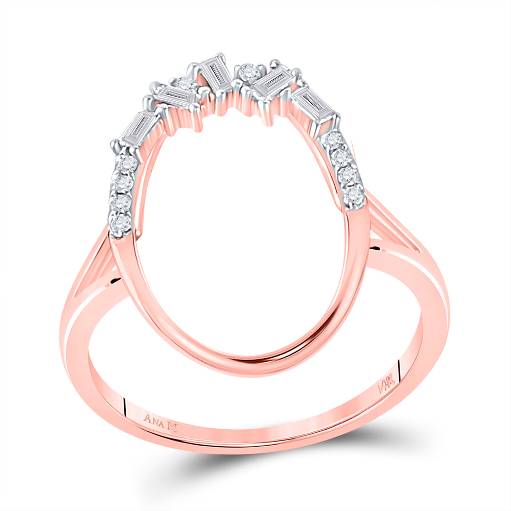 14Kt Rose Gold Womens Round Diamond Fashion Cluster Oval Ring 1/6 Cttw (2.14 grams)