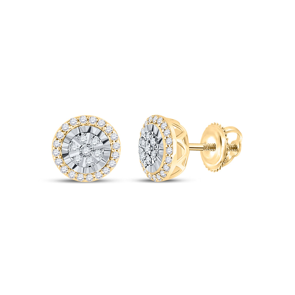 14Kt Yellow Gold 1/4Ct-Dia Cn Fashion Round Earring (0.9 grams)