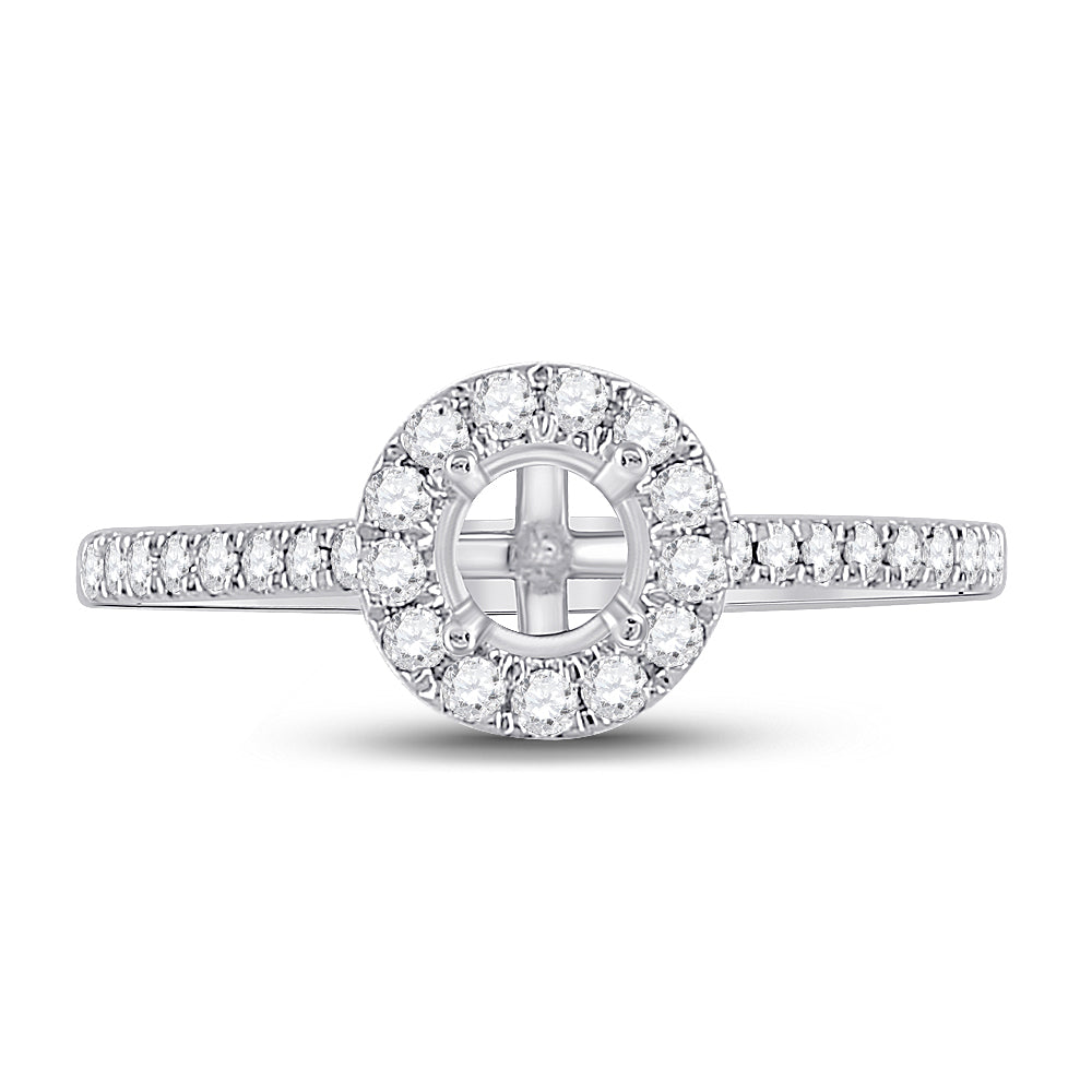 14Kt White Gold 1/3Ctw-Diamond Ana M Sm 1/2Ct-Crd Bridal Ring (2.57 grams)