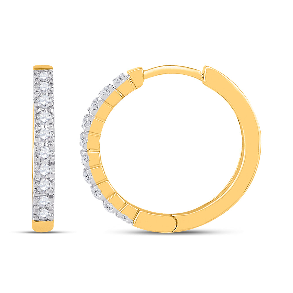 1/4Ctw-Dia P1 Fashion High Hoops Earring (2.18 grams)