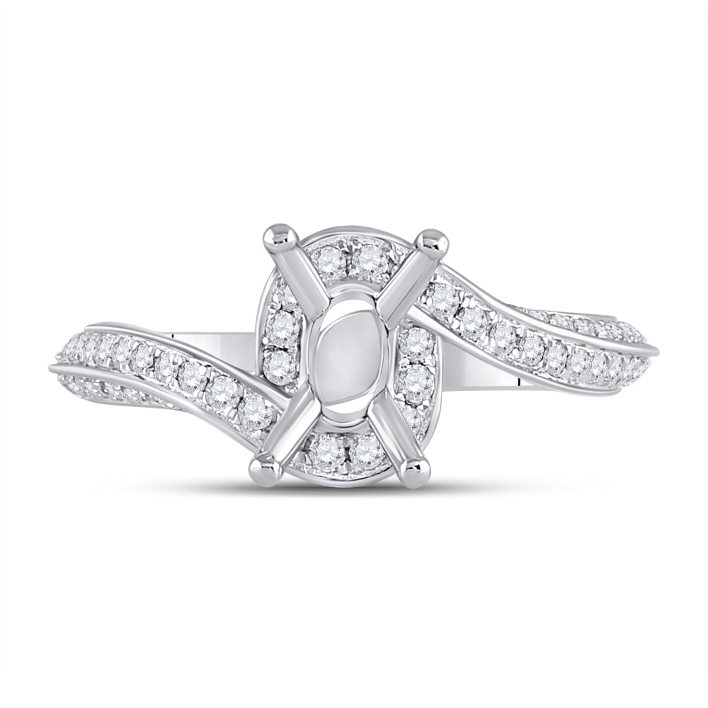 14Kt White Gold 5/8Ct-Dia Ana M Sm 1 1/2Ct-Coval Bridal Ring (3.45 grams)