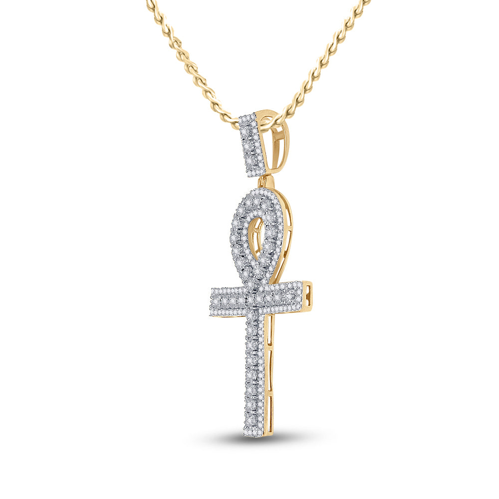 1 Ctw-Dia Ankh Cross Pendant (5.2 grams)