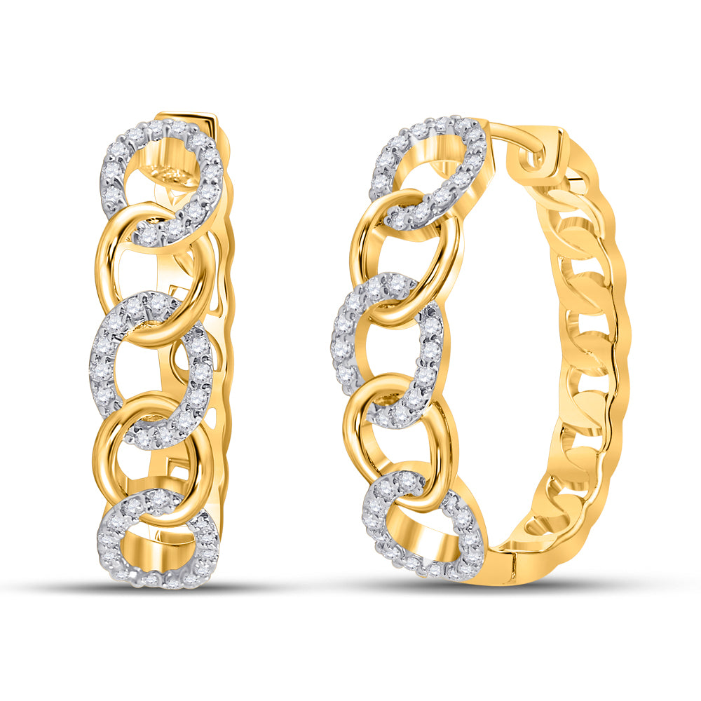 1/5Ct-Dia Cn Fashion High Hoops Earring (3.88 grams)