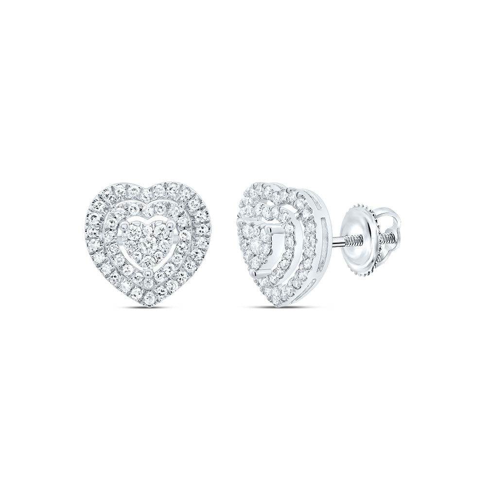 1/3Ct-Dia Cn Heart Stud Earring (2.22 grams)