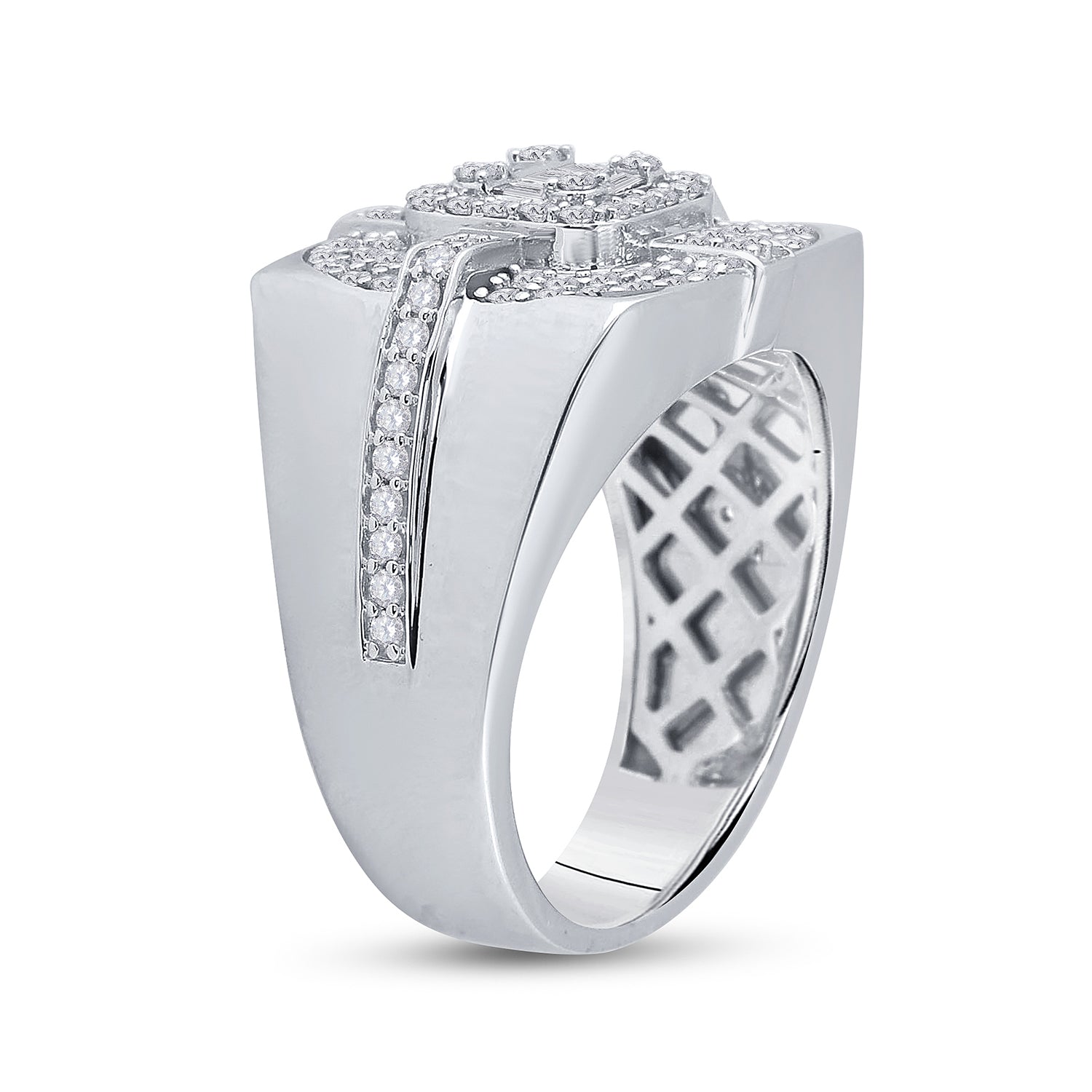 14Kt White Gold 1Ctw-Dia Ana M Mens Ring (14.74 grams)