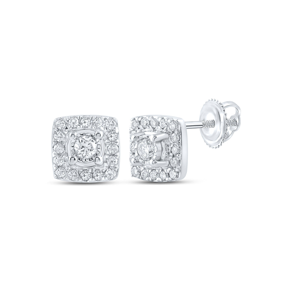 1/5Ct-Dia Cn Micro-Pave Square Earring (0.92 grams)