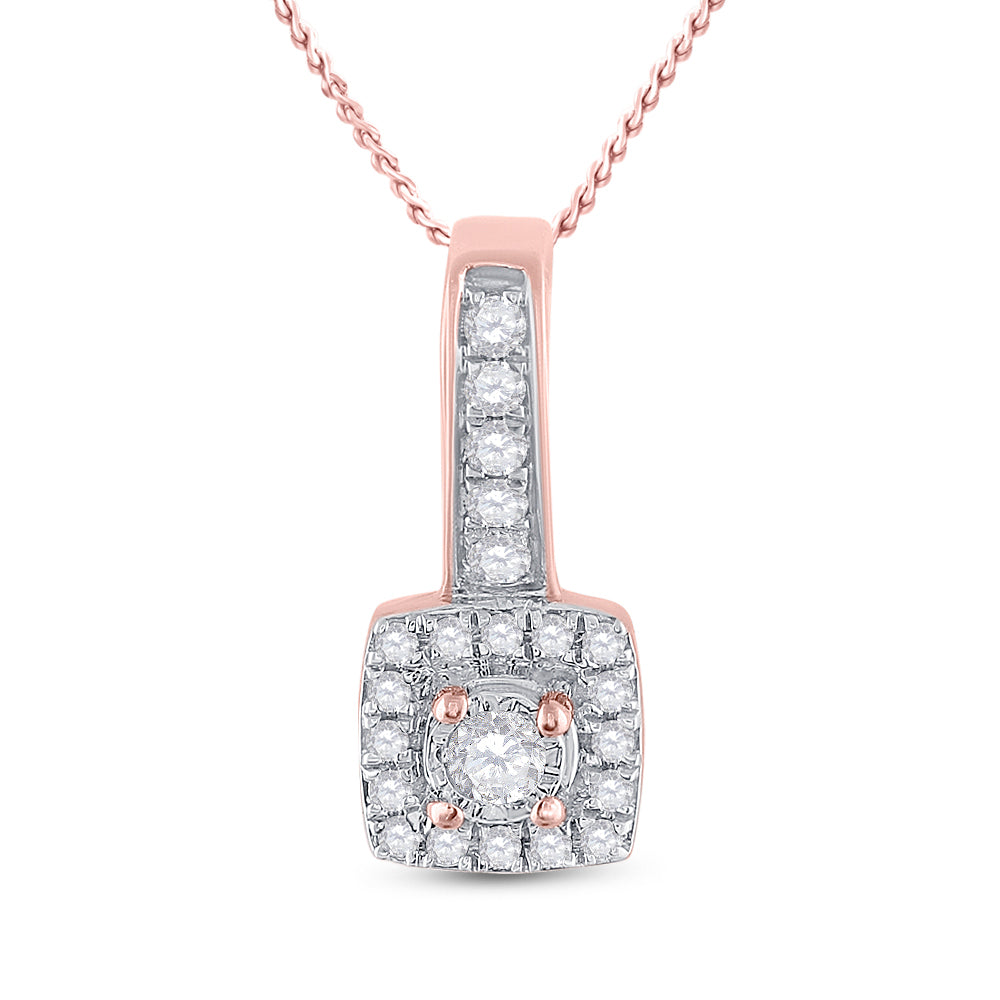 1/5Ct-Dia Cn Micro-Pave Fashion Square Pendant (0.69 grams)