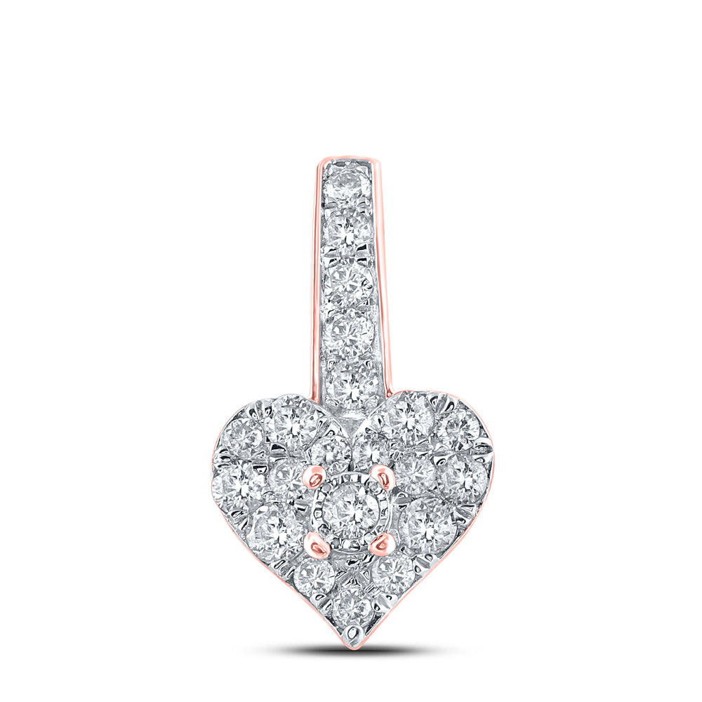 1/3Ct-Dia Cn Micro-Pave Heart Pendant (0.84 grams)