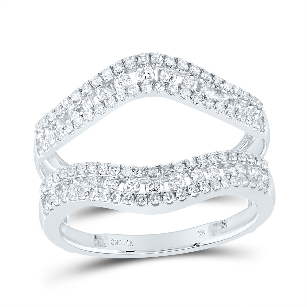 14Kt White Gold 5/8Ct-Dia Nk Ladies Guard Ring (4.07 grams)