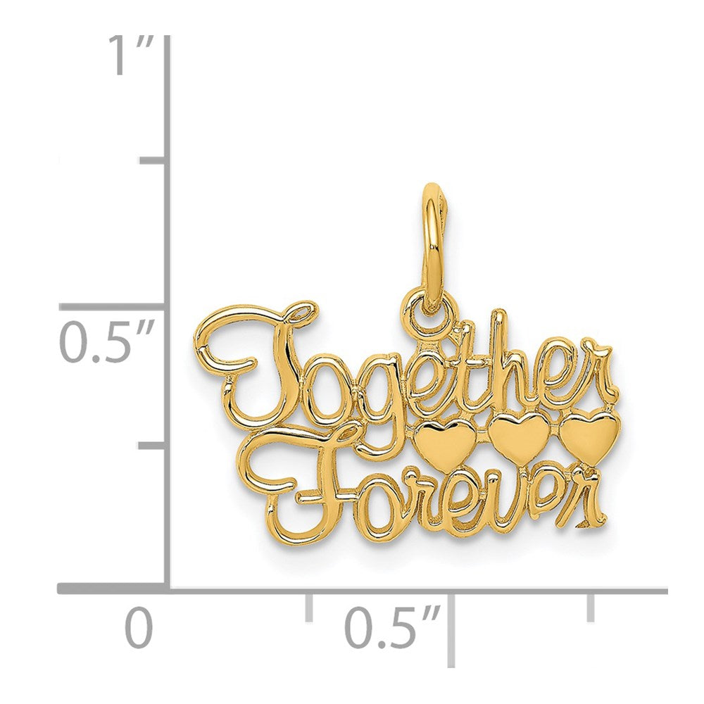 14k Yellow Gold 17 mm TOGETHER FOREVER Charm (0.94 grams)