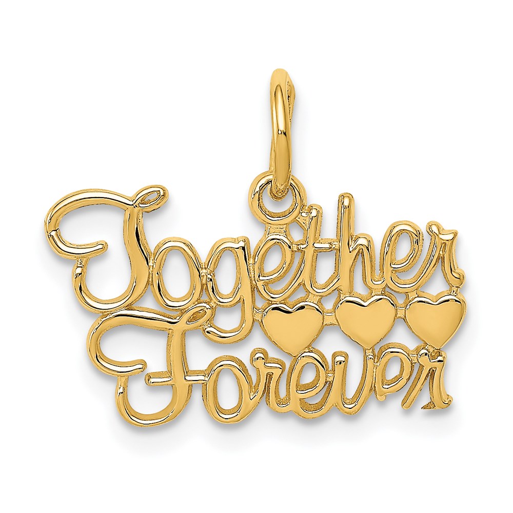 14k Yellow Gold 17 mm TOGETHER FOREVER Charm (0.94 grams)