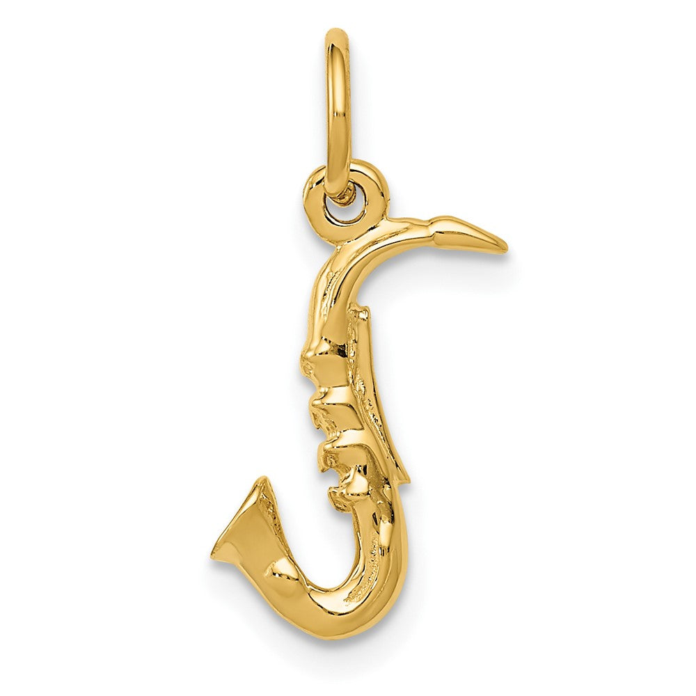 14k Yellow Gold 9 mm 3-D Saxophone Charm (0.82 grams)