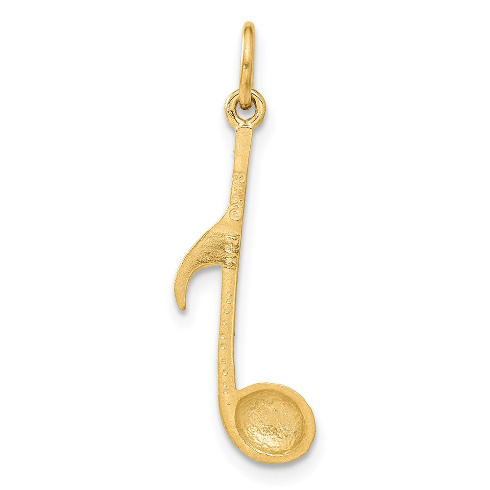 14k Yellow Gold 10 mm Satin Musical Note Charm (0.84 grams)